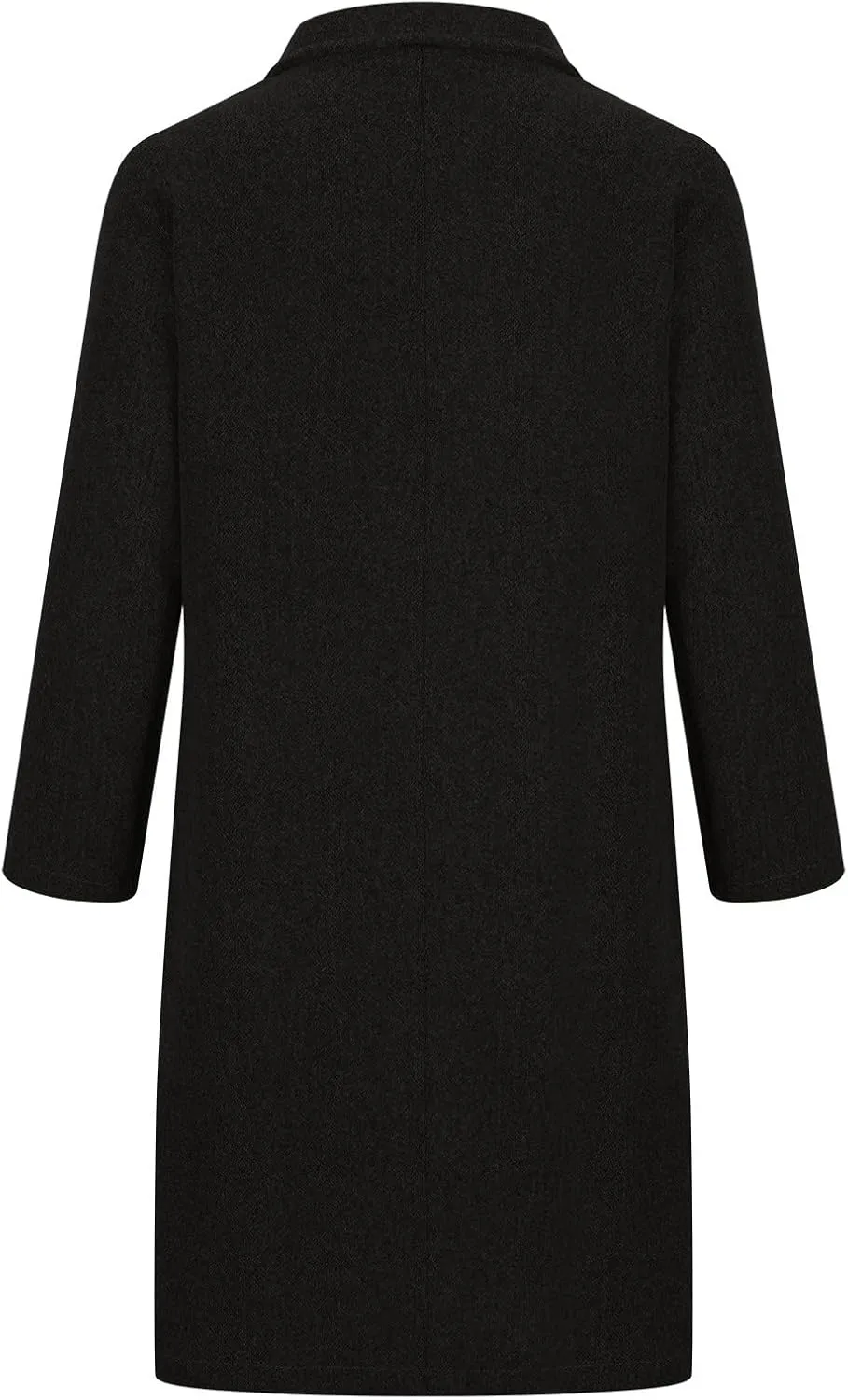 Wkishenl Long Coats for Women Trendy Notched Collar Single Breasted Pea Coat Elegant Work Office Mid Trench Coat with Pockets