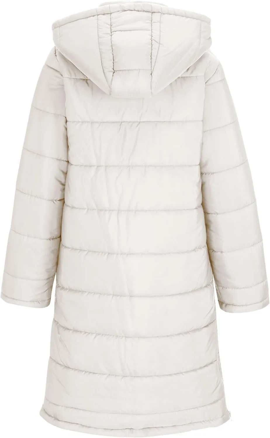 Wkishenl Long Puffer Coat Women Winter Coats Thickened Maxi Parka Jacket Full Zip Knee Length Quilted Outerwear with Hood