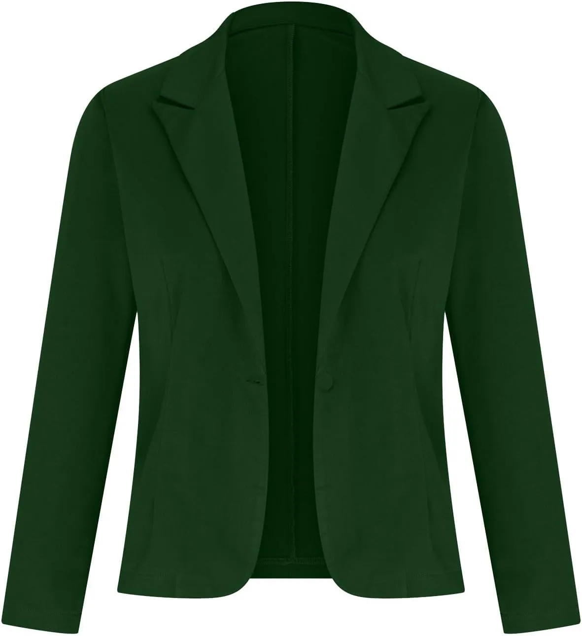 Women Fashion Button Down Blazer Suit Solid Long Sleeve Lapel Cardigan Blazer Business Casual Loose Jacket Coat