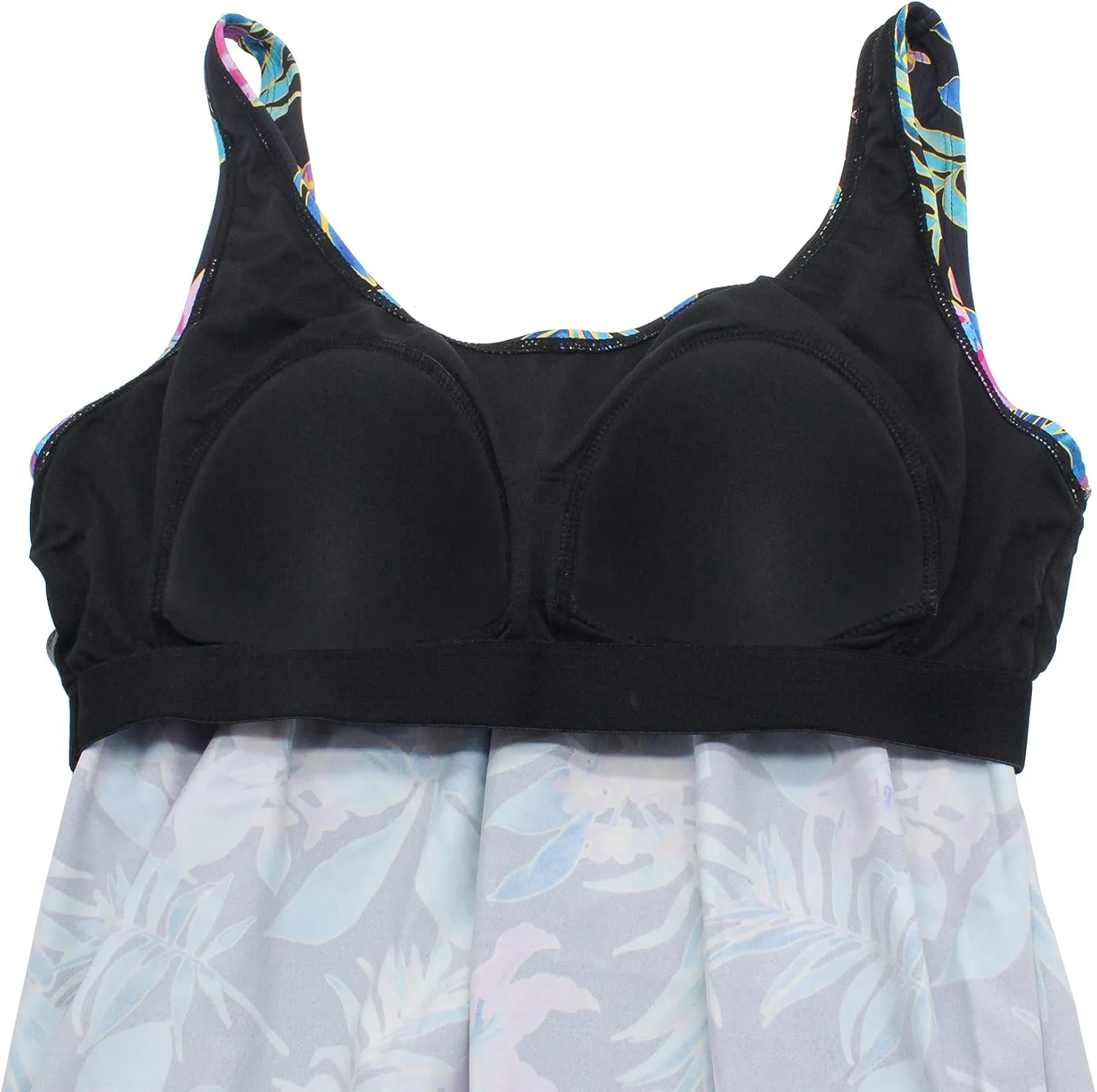 Women Plus Size Tankini Top Printed Swimwear Bathing Suit Tank Top(No Bottom)