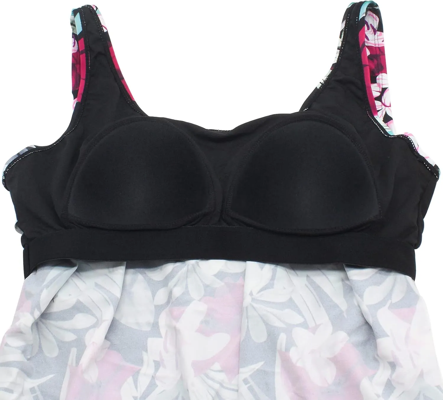 Women Plus Size Tankini Top Printed Swimwear Bathing Suit Tank Top(No Bottom)