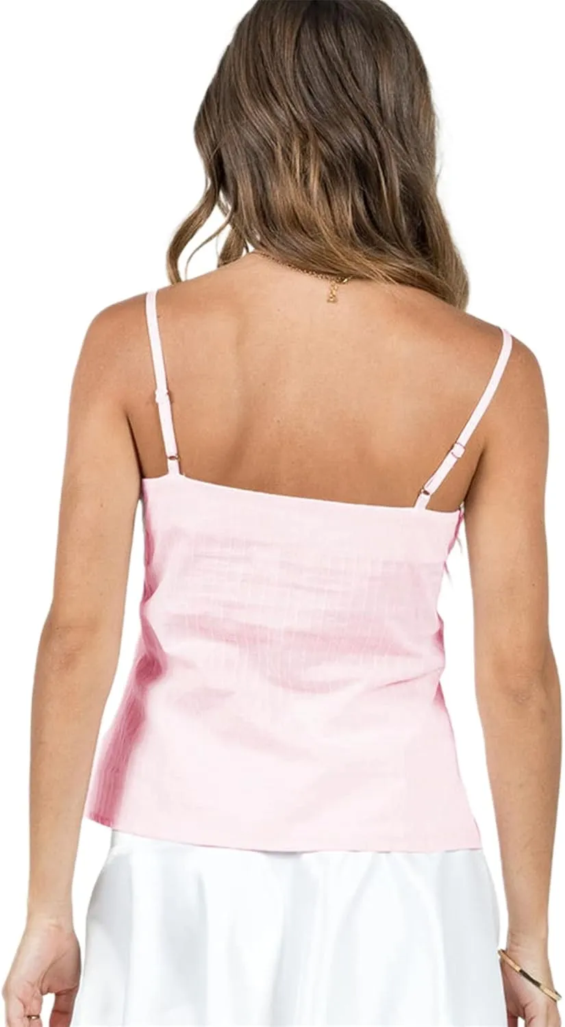 Women Y2k Fairycore Lace Trim Backless Camisoles Top Sexy Low Cut Spaghetti Strap Top Grunge Summer Tank Streetwear
