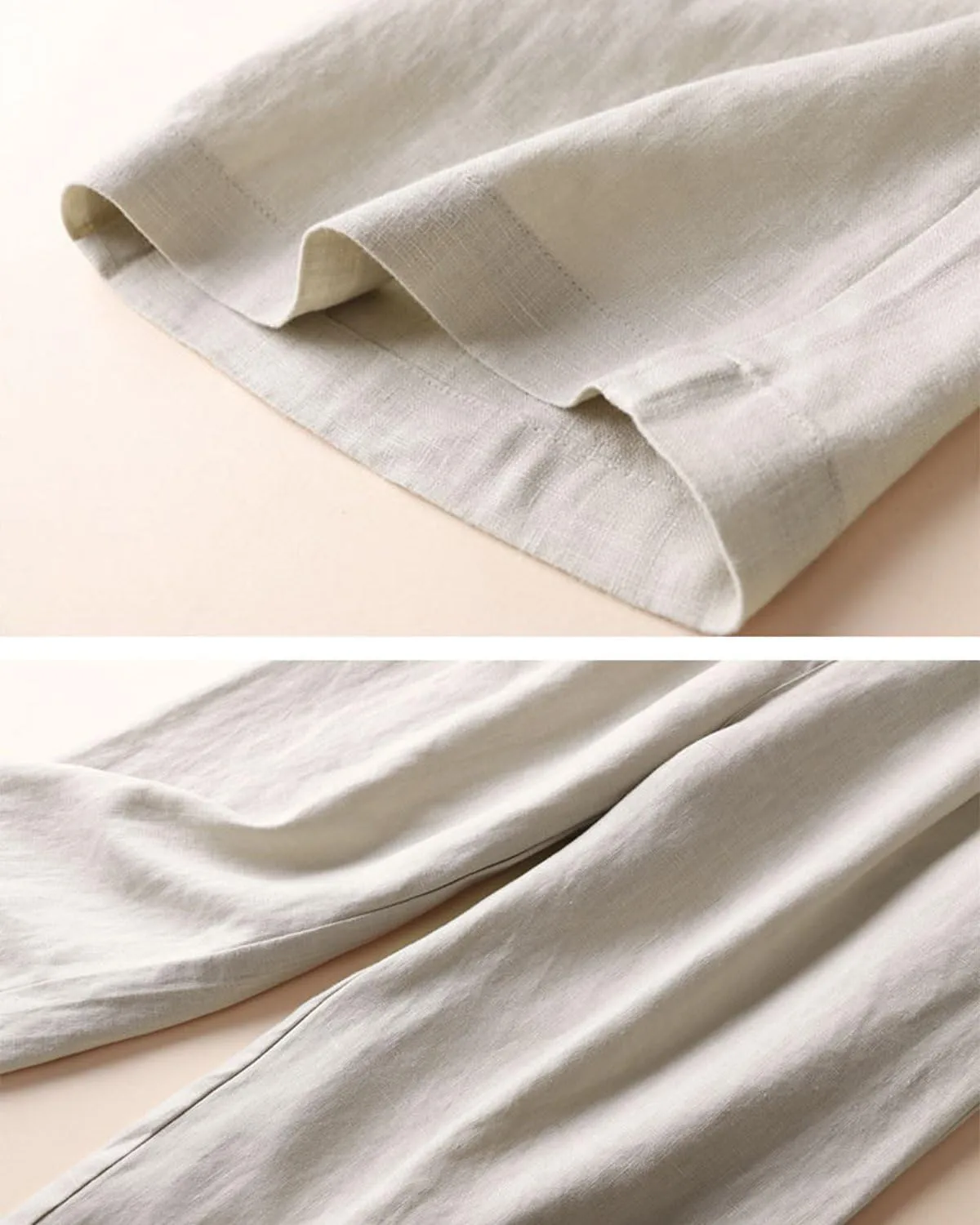 Women's 100% Linen Wide Leg Pants Summer Casual Cropped Palazzo Beach Pants Outfits 2025 Trendy