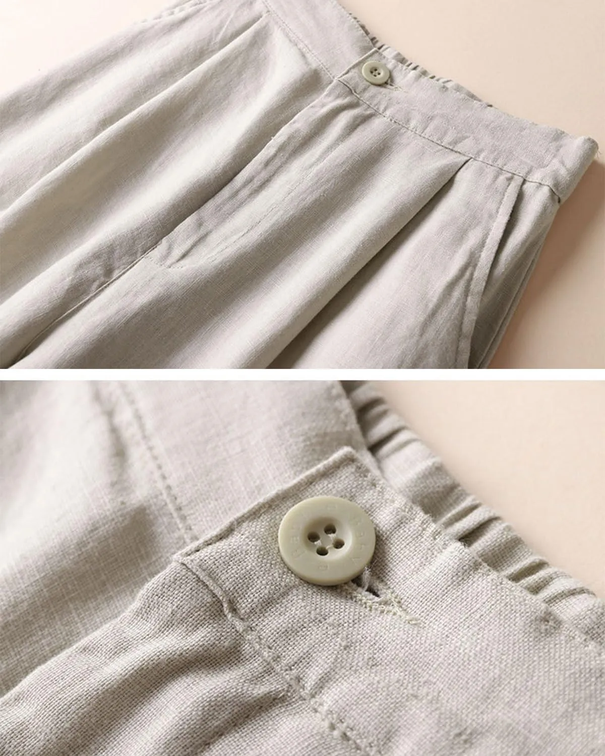 Women's 100% Linen Wide Leg Pants Summer Casual Cropped Palazzo Beach Pants Outfits 2025 Trendy