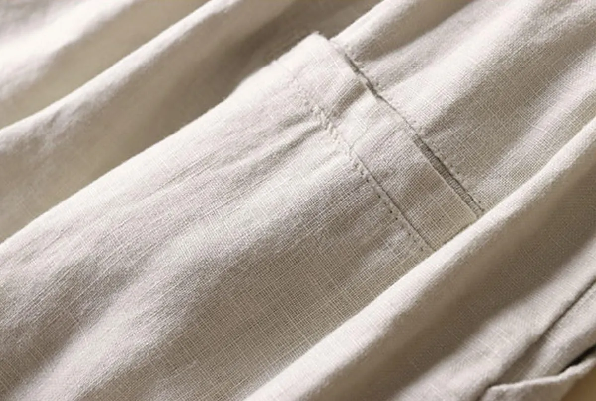 Women's 100% Linen Wide Leg Pants Summer Casual Cropped Palazzo Beach Pants Outfits 2025 Trendy