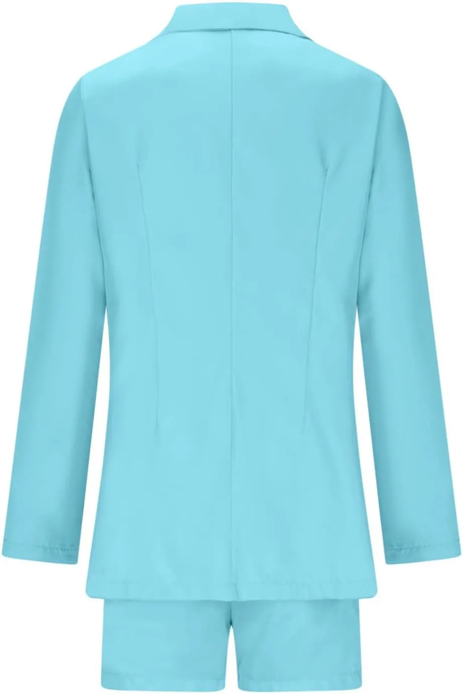 Women's 3 Piece Office Work Suit Set Long Sleeves Blazer  Shorts with Belt Solid Casual Lapel Front Open Cardigan