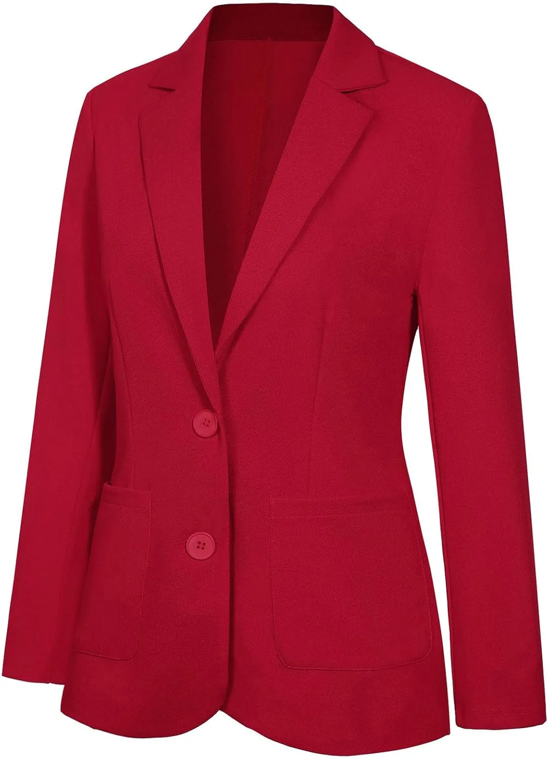 Women's Blazer Jackets Business 2-Button Open Front Long Sleeve Notch Collar Office Work Pocket Blazers