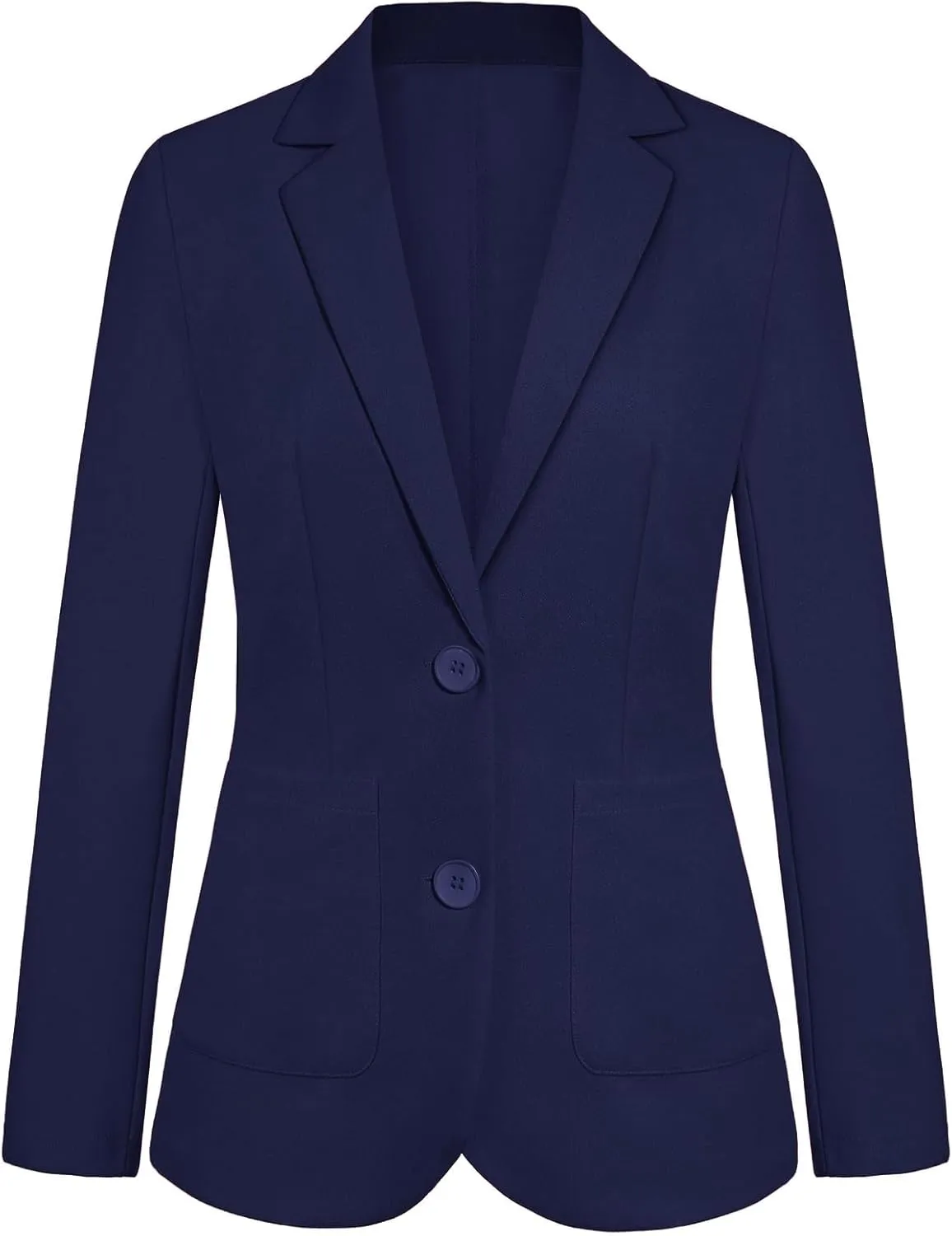 Women's Blazer Jackets Business 2-Button Open Front Long Sleeve Notch Collar Office Work Pocket Blazers