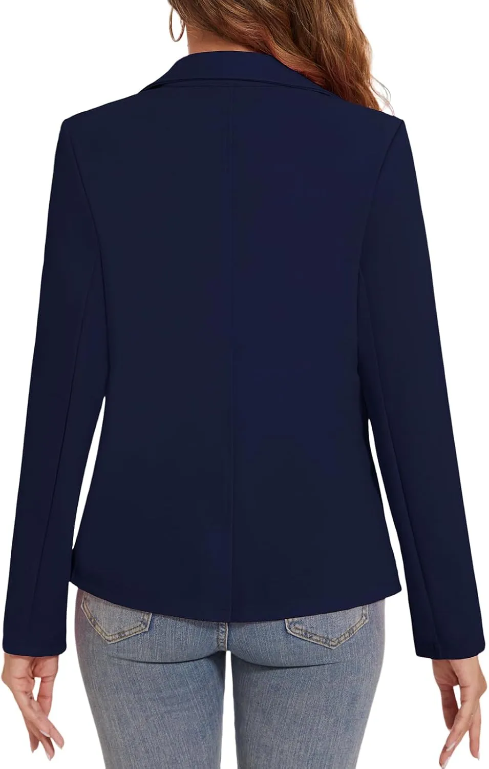 Women's Button Front Blazer Jackets Long Sleeve Lapel Business Casual Office Work Lightweight Blazers with Pocket