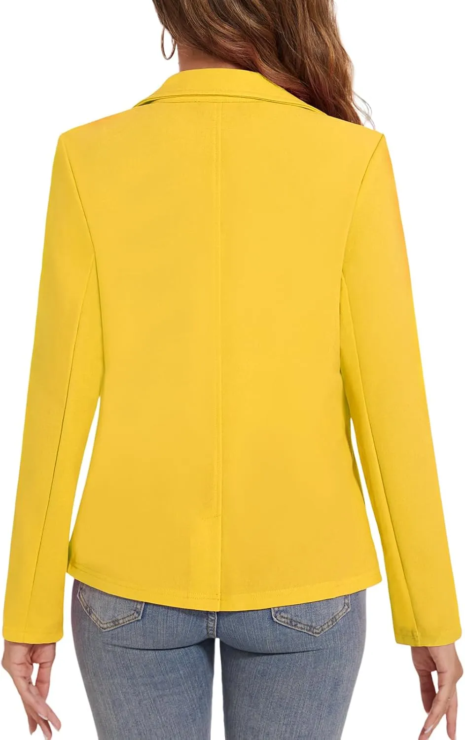 Women's Button Front Blazer Jackets Long Sleeve Lapel Business Casual Office Work Lightweight Blazers with Pocket