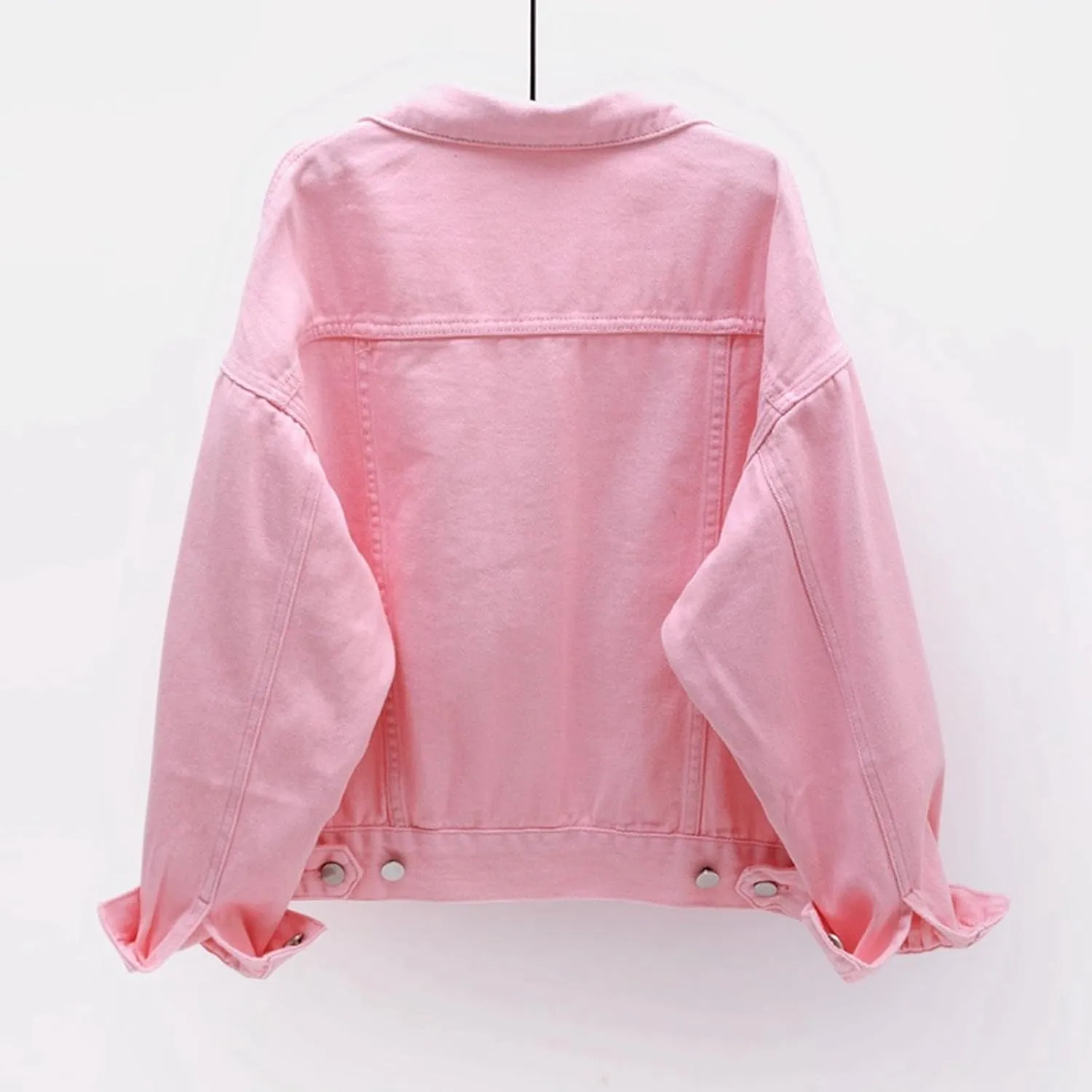 Women's Fashion Casual Colorful Solid Size Large Pocket Button Denim Coat Women's Short Coat Ladies Denim Jacket