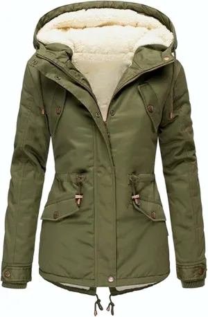 Womens Fashion Fleece Thicken Coat Down Jacket Cotton Jacket Lightweight Down Jacket Quilted Parka Jacket Puffer