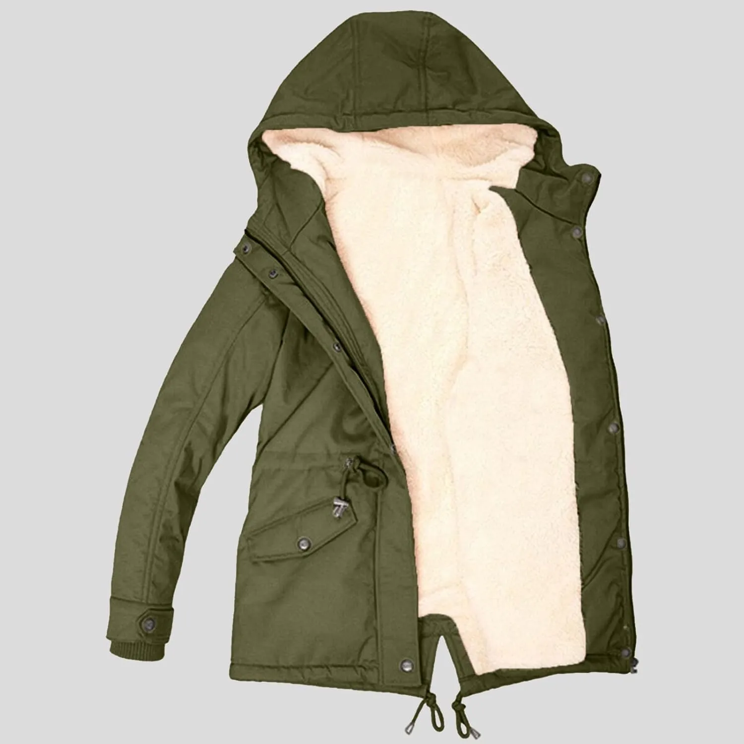 Womens Fashion Fleece Thicken Coat Down Jacket Cotton Jacket Lightweight Down Jacket Quilted Parka Jacket Puffer