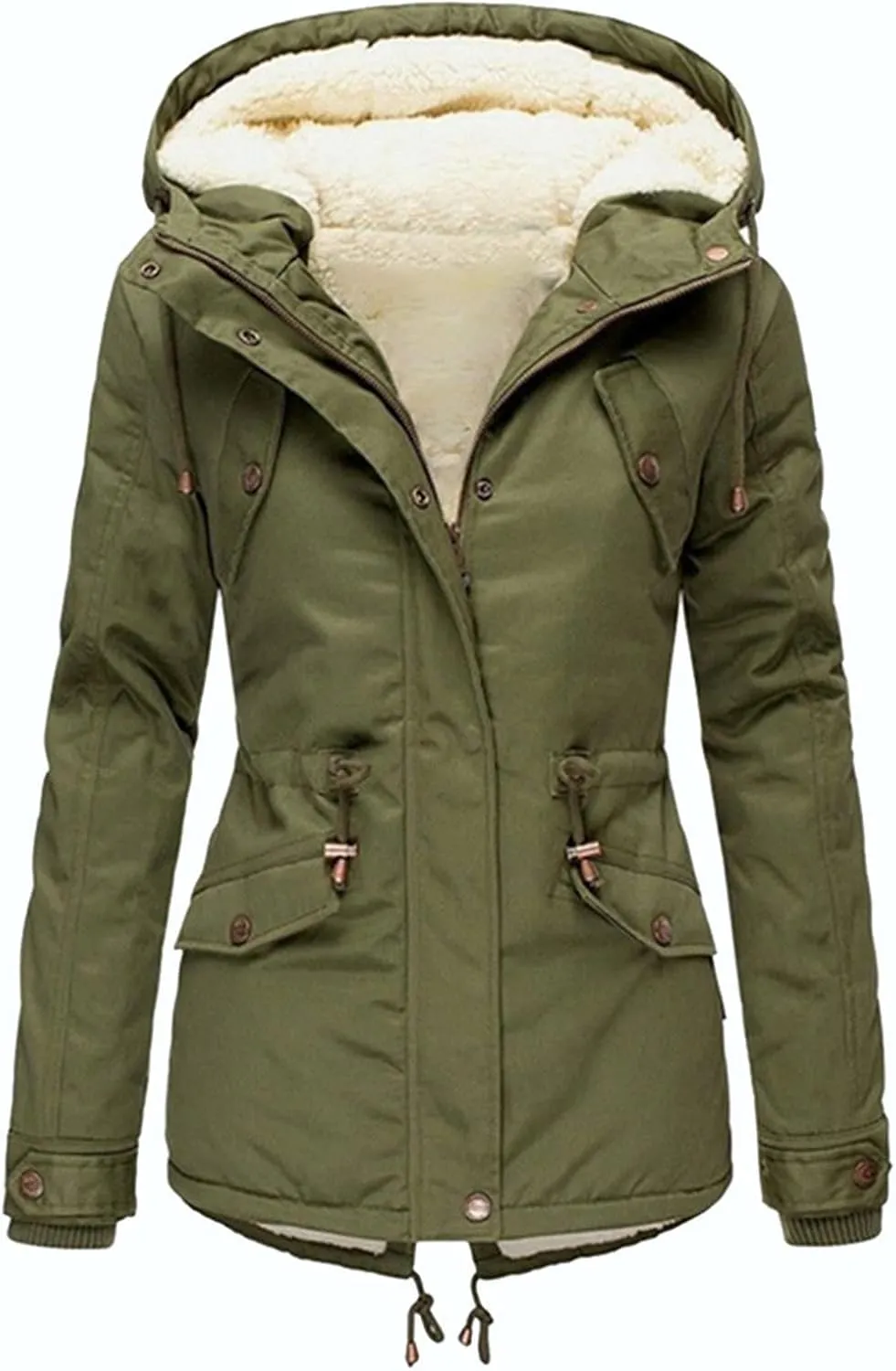 Womens Fashion Fleece Thicken Coat Down Jacket Cotton Jacket Lightweight Down Jacket Quilted Parka Jacket Puffer