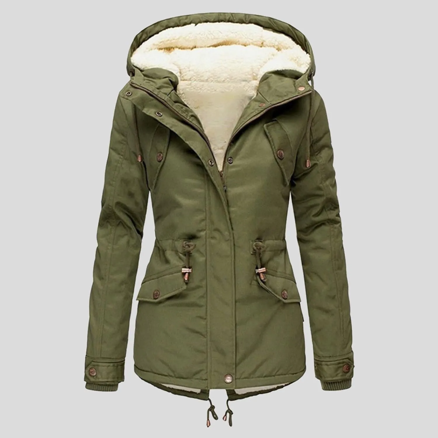 Womens Fashion Fleece Thicken Coat Down Jacket Cotton Jacket Lightweight Down Jacket Quilted Parka Jacket Puffer