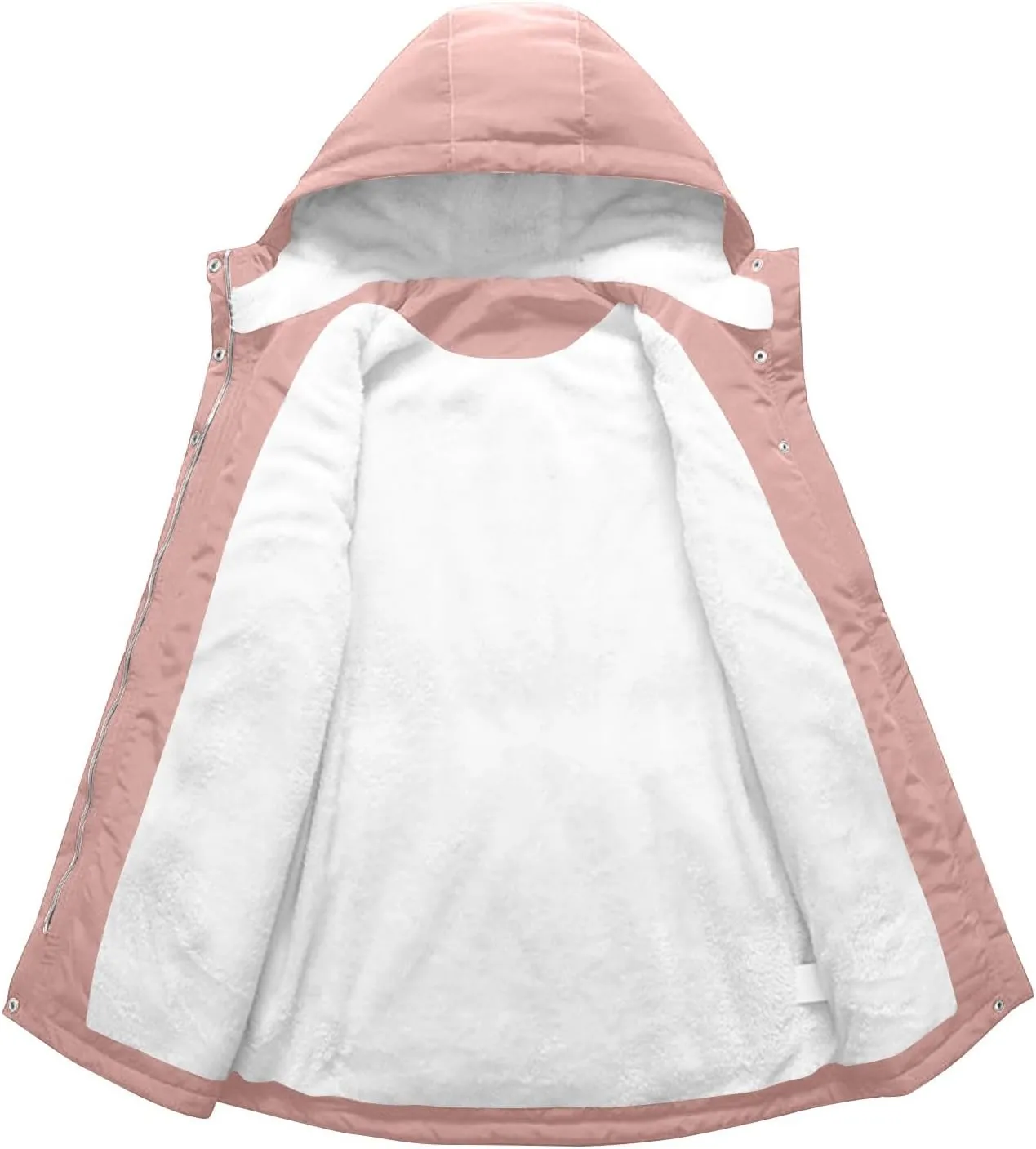 Women's Fleece Lined Down Jacket Coats Thickened Warm Parka Hooded Jacket 2024 Winter Outerwear