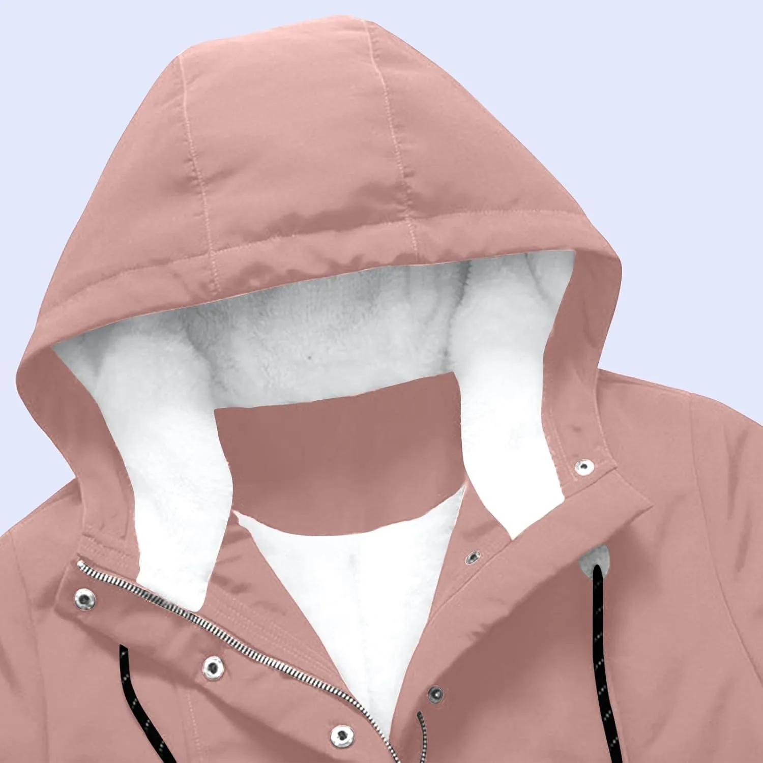Women's Fleece Lined Down Jacket Coats Thickened Warm Parka Hooded Jacket 2024 Winter Outerwear