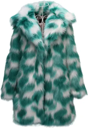 Women's Full Length Faux Fur Warm Coat Sweater Jacket Winter Long Sleeve Overcoat Hooded Outerwear