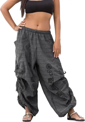 Women's Harem Cotton Pants Loose Fit Comfy Yoga Pants with Pockets