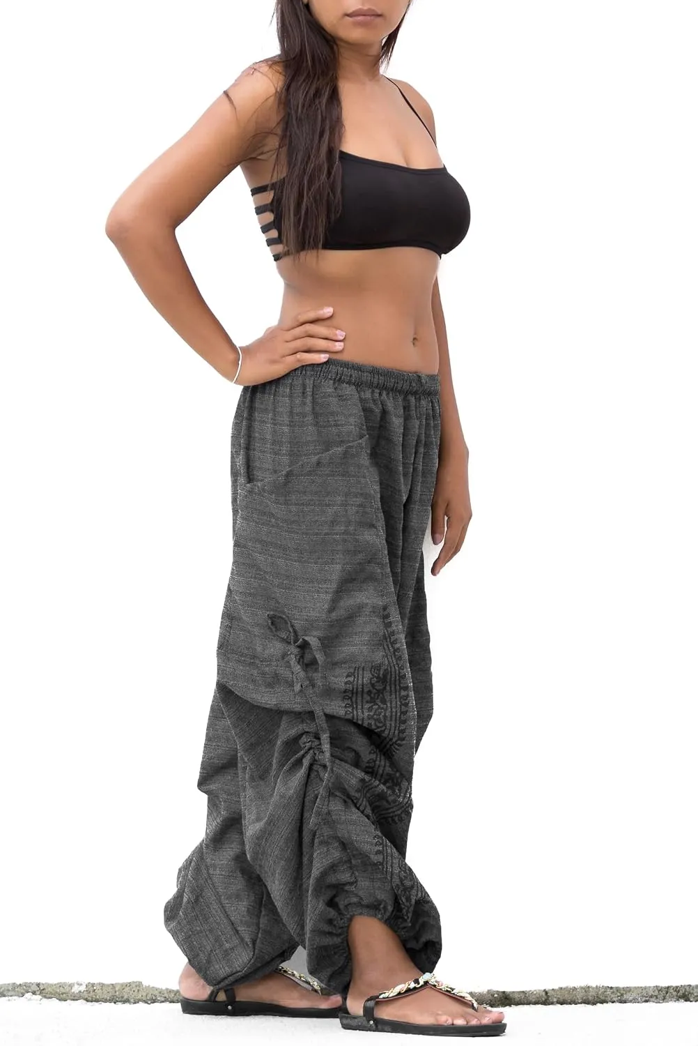 Women's Harem Cotton Pants Loose Fit Comfy Yoga Pants with Pockets