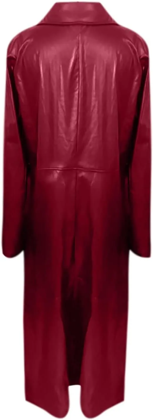 Womens Leathers Blazers Dressy Casual Windproof Trench Coat Fall Long Jackets Loose Fit Work Fashion Coats Outerwear