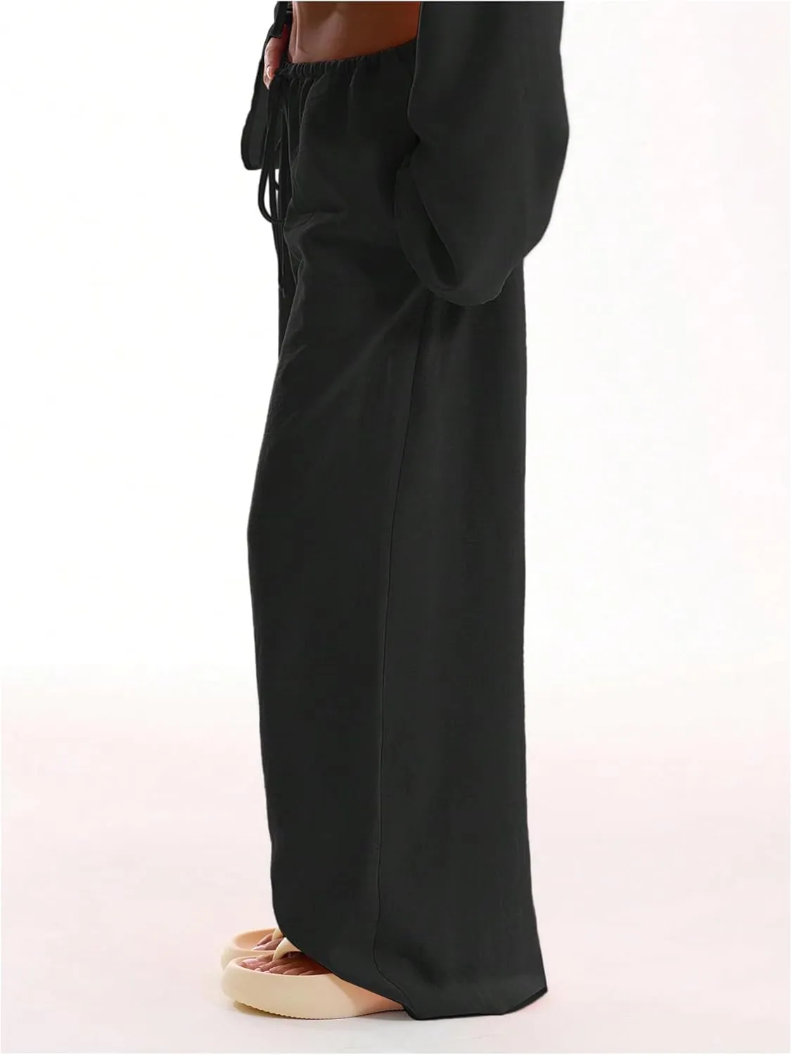 Womens Linen Pants Wide Leg Loose Cotton Swimsuit Coverups Summer Pants Beach Vacation Outfits