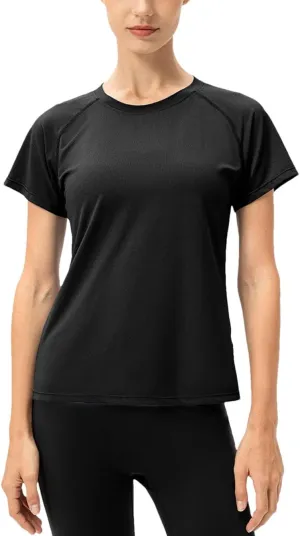 Women's Loose Casual Sports T-Shirt Short Sleeve Crewneck Breathable Shirt Running Fitness Quick Dry Tops