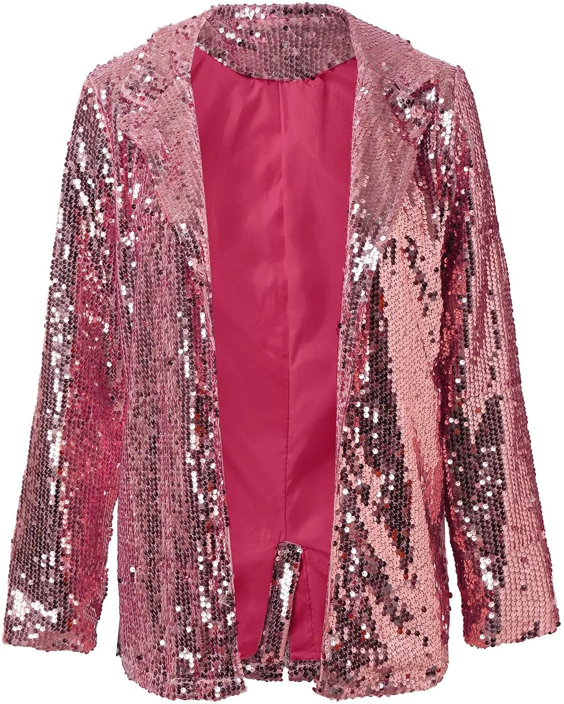 Women's Sequin Blazer Jacket Lightweight Casual Long Sleeves Cardigan Coat Evening Glitter Sparkle Sequins Shiny Outfit