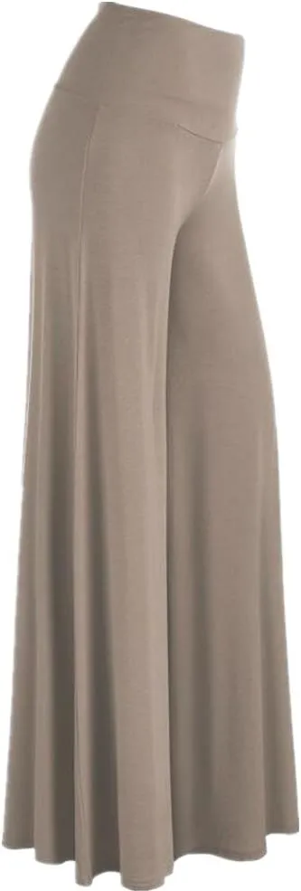 Womens Solid Palazzo Pants High Waist Wide Leg Pants Stretchy Pants