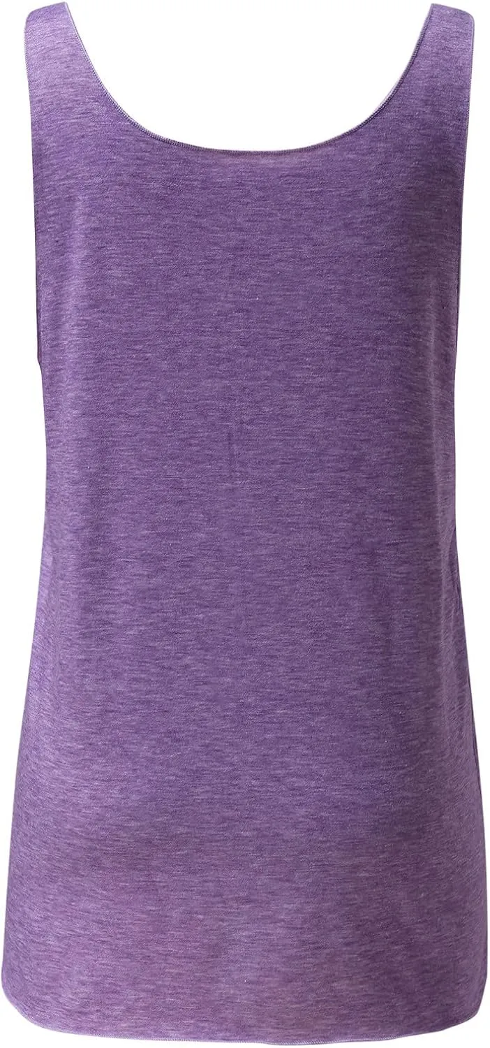 Womens Spaghetti Strap Tank Top Sleeveless Oversized Summer Beach Camisole Cute Loose Basic Cami Fashion Dressy Top
