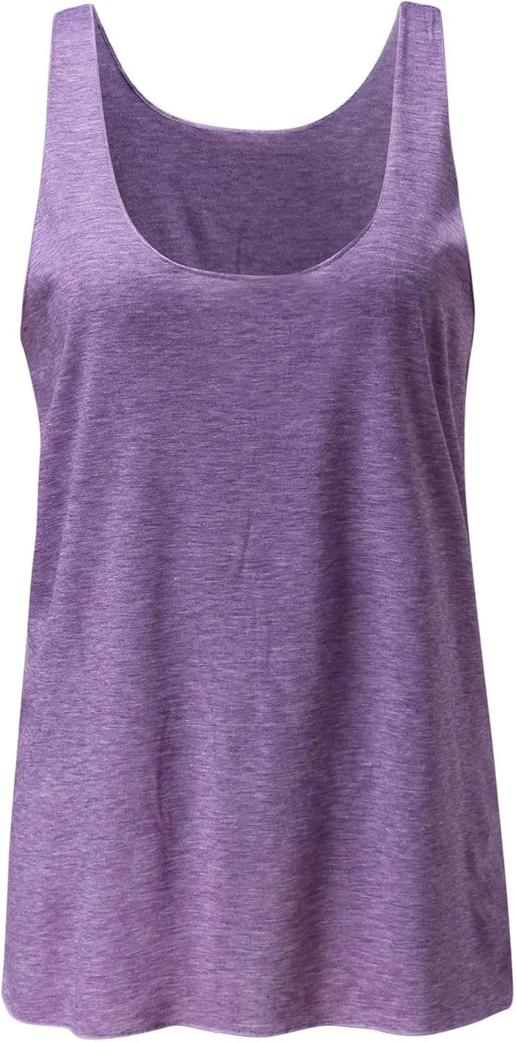 Womens Spaghetti Strap Tank Top Sleeveless Oversized Summer Beach Camisole Cute Loose Basic Cami Fashion Dressy Top