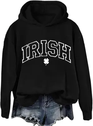 Women's St. Patrick's Day Green Hoodie Valentine's Day Sweatshirts Mardi Gras Long Sleeve Print Shirts 2025