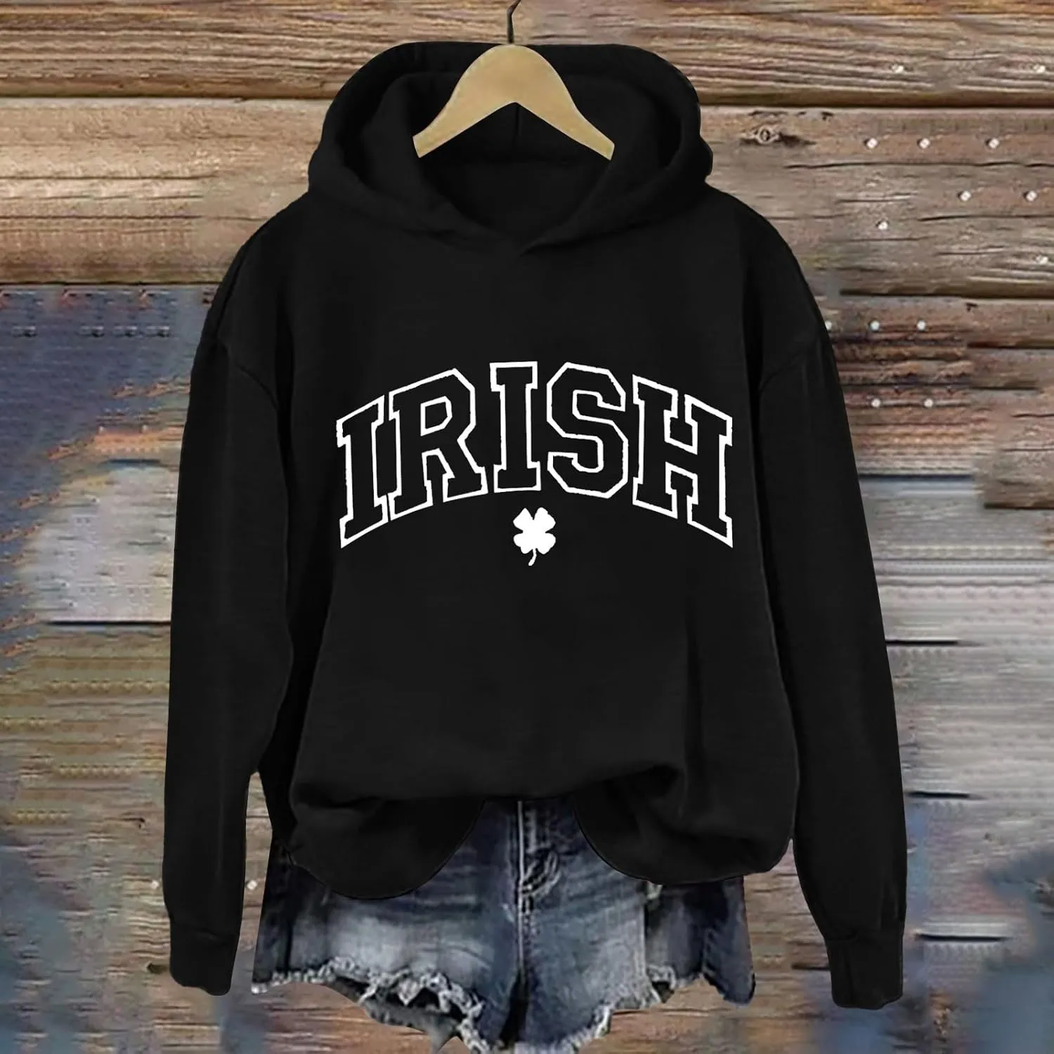 Women's St. Patrick's Day Green Hoodie Valentine's Day Sweatshirts Mardi Gras Long Sleeve Print Shirts 2025