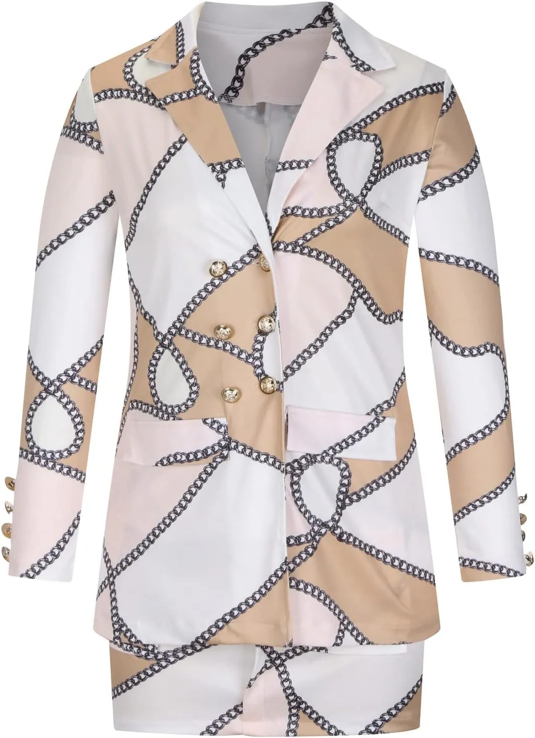 Womens Suits 2 Piece Set Elegant Business Casual Outfits for Ladies Fashion Slim Blazer Jacket Matching Short Skirts