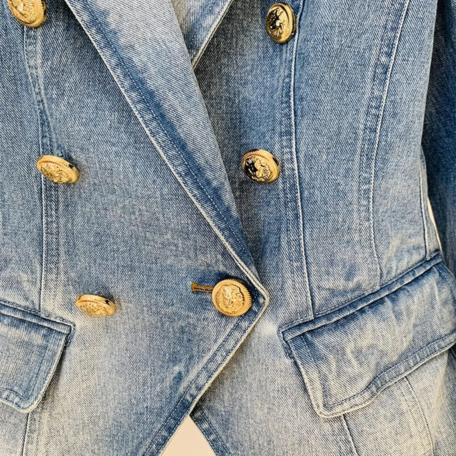 Women's Suits Blazer,Button Dress Suit Formal Denim Jacket Coats Party Long Sleeve Wear to Work
