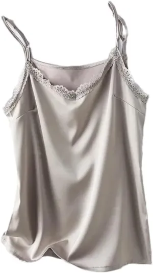 Womens Summer V-Neck Camisole Silk Camis Women's Sexy Bottoming Shirt Sleeveless Top Silk Camisole Women Shirt