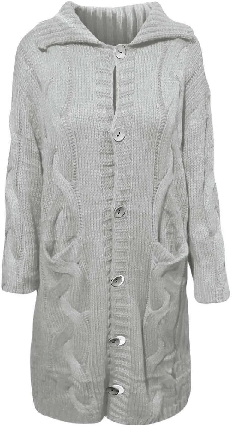 Women's Trench Coat Large Women Pocket Sweater Breasted Cardigan Hood Sleeves Women's Coat Woman Coat Wool Coats for