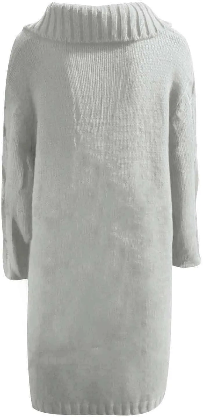 Women's Trench Coat Large Women Pocket Sweater Breasted Cardigan Hood Sleeves Women's Coat Woman Coat Wool Coats for