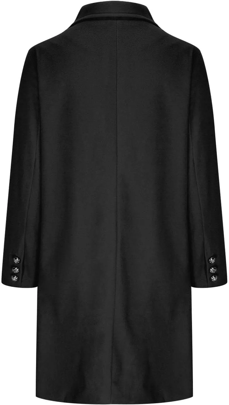 Women's Trench Coat, Trendy Classic Overcoat Mid Long Slim Jackets Winter Warm Outerwear Windproof Coats 2024
