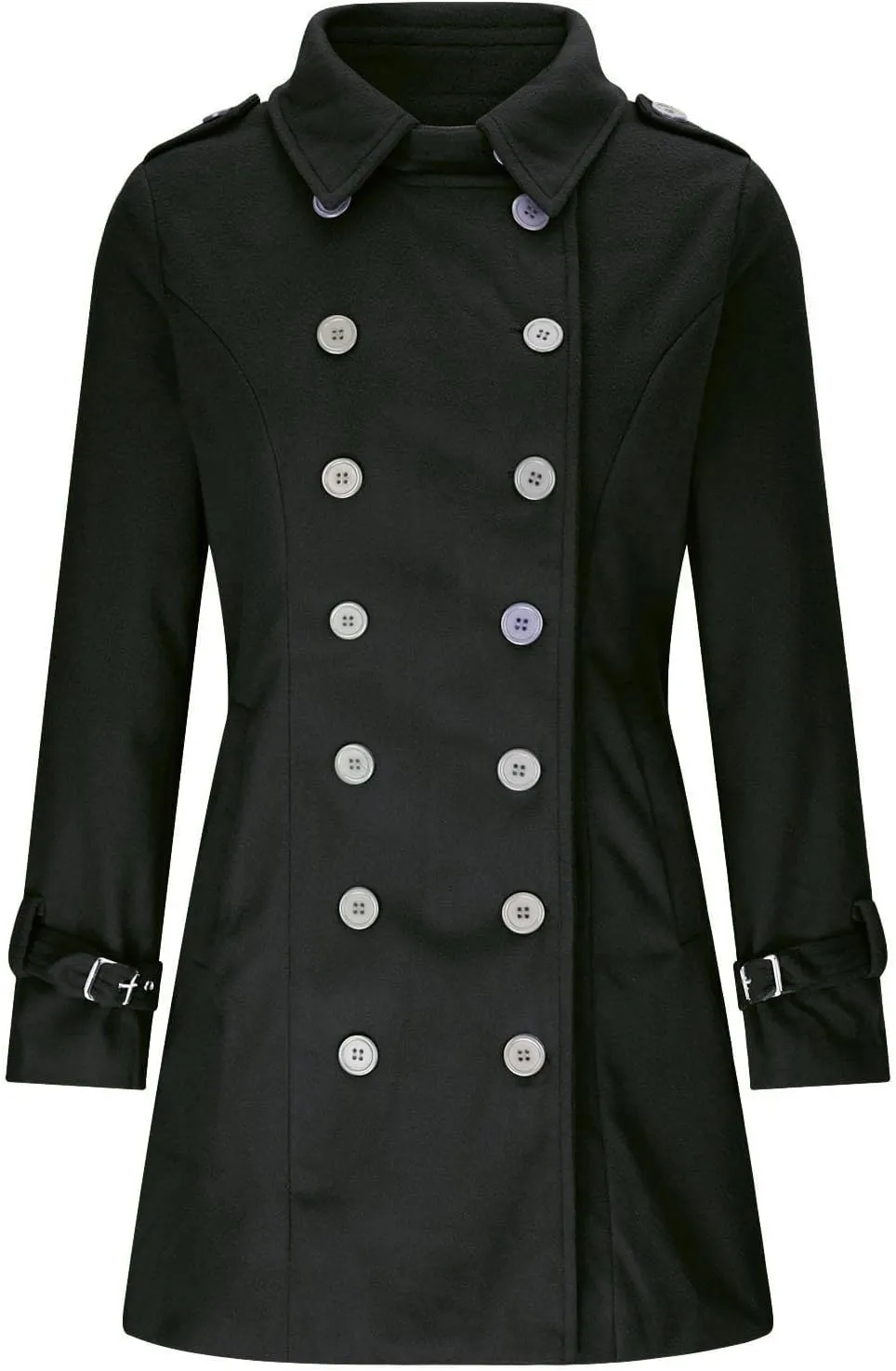 Women's Trench Coat, Trendy Classic Overcoat Mid Long Slim Jackets Winter Warm Outerwear Windproof Coats 2024