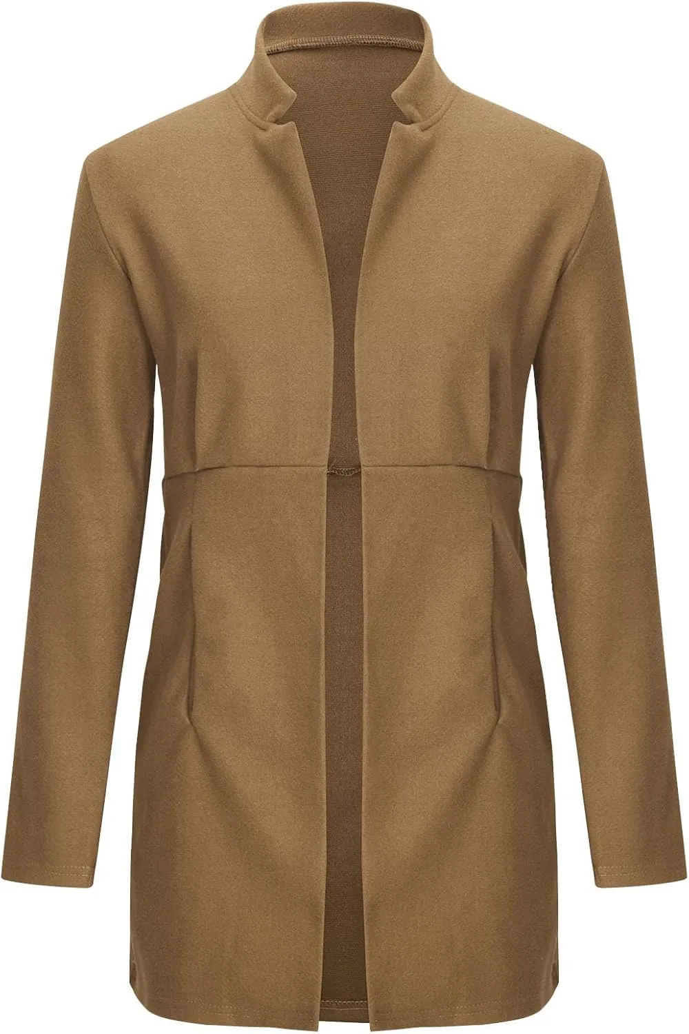 Women's Trench Coats Open Front Fit Knitted Sweater Coat Spring Fall Fashion 2024 Casual Overcoat Solid Jackets