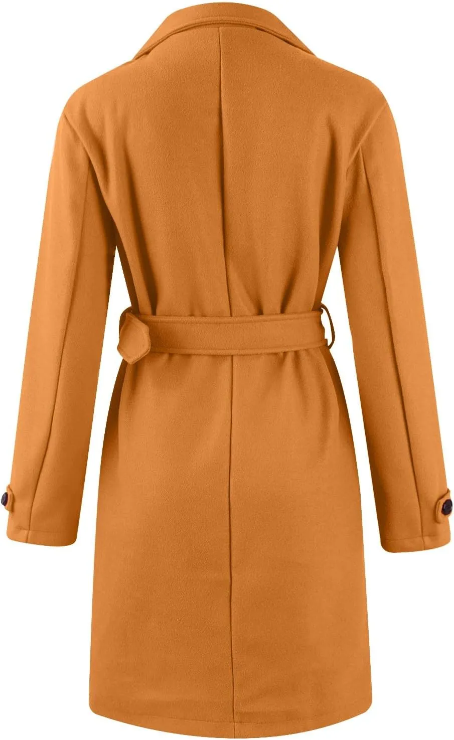 Women's Winter Warm Outerwear Overcoat Collar Mid-thigh A-line Single Breasted Overcoat Work Office Pea Coats