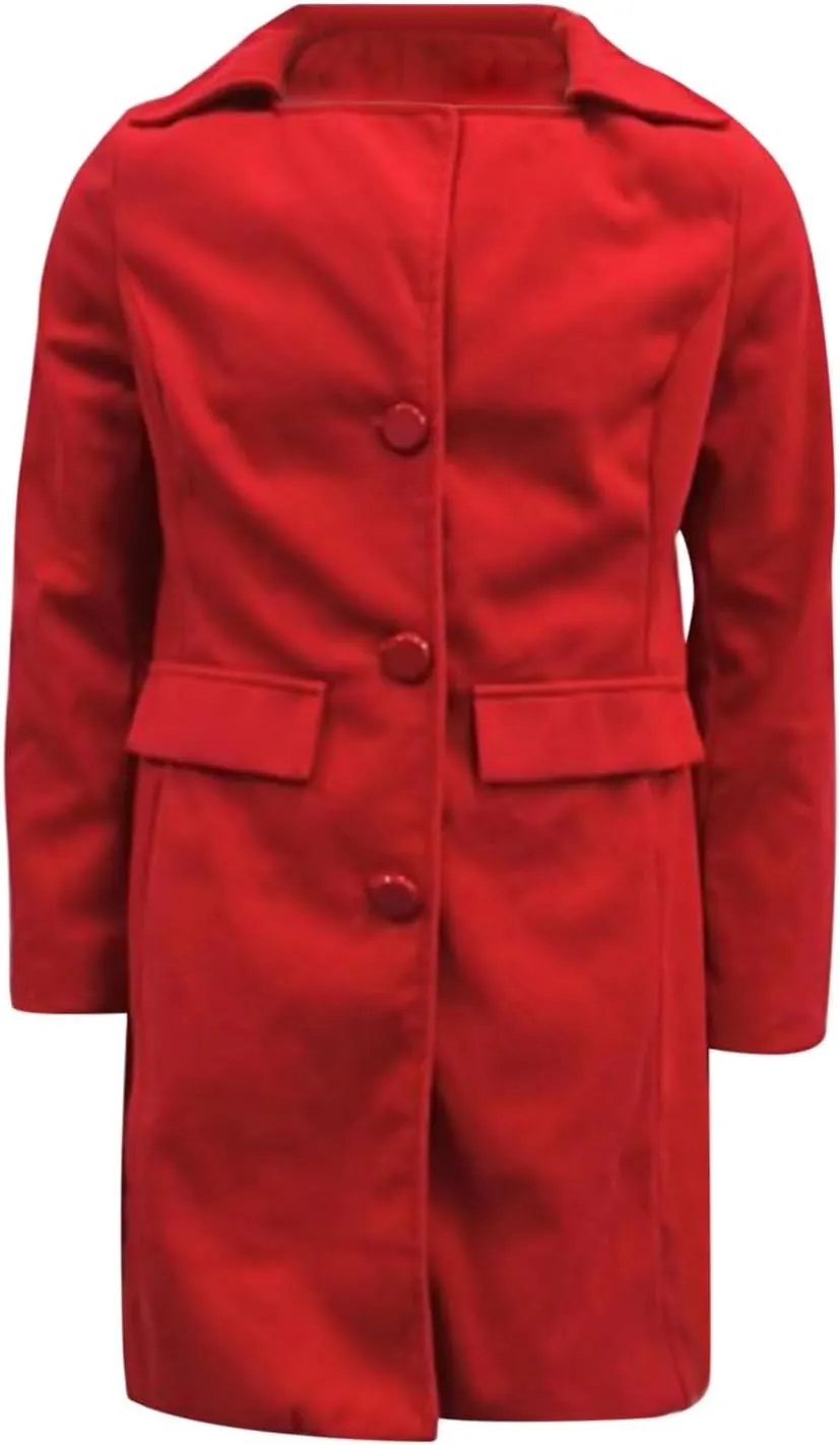 Womens Winter Wool Coats Mid Long Oversized Over Coats Notched Lapel Collar Singe Breasted Trench Coat Jackets