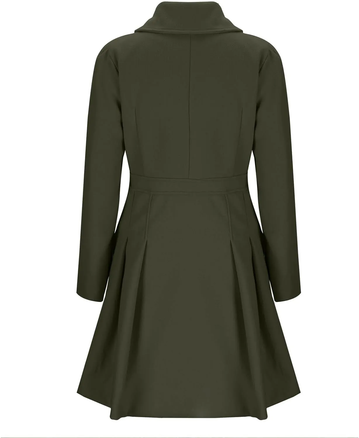 Women's Wool Coats Double Breasted Casual Notched Lapel Pea Coats Oversized Soft Warm Winter Trench Coat Outwear