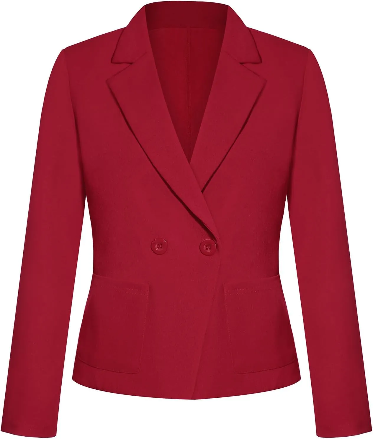Womens Work Office Blazers Long Sleeve Single-Breasted Open Front Lapel Collar Blazer Jackets Suits with Pockets