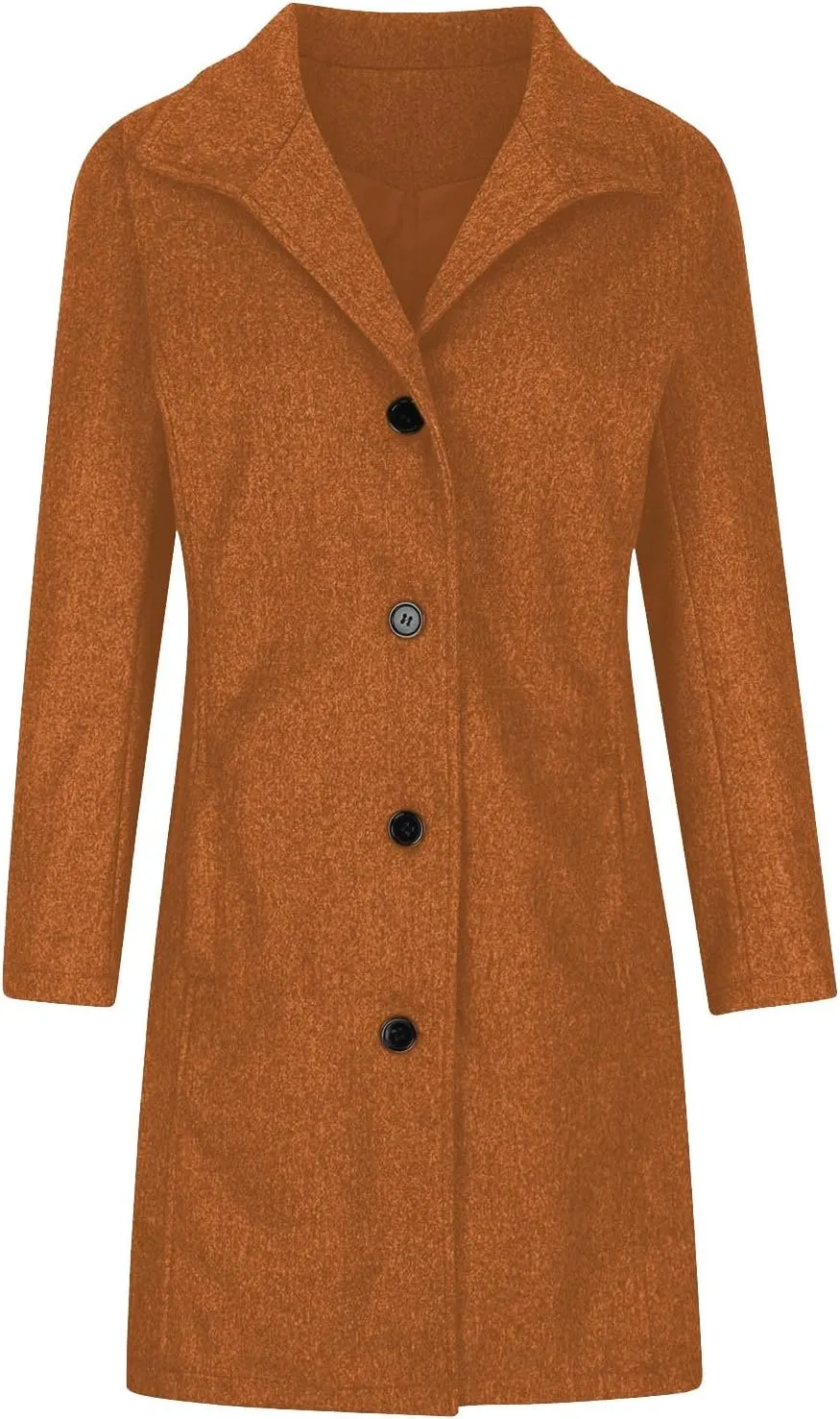 Wool Coats for Women Trendy Pea Coat Single Breasted Dress Coats Warm Wool Blazers Casual Winter Jacket with Pockets