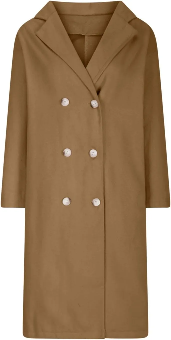 Wool Trench Coat for Women Oversized Notched Collar Single Breast Trench Coat Thicken Warm Winter Pea Coat Jackets