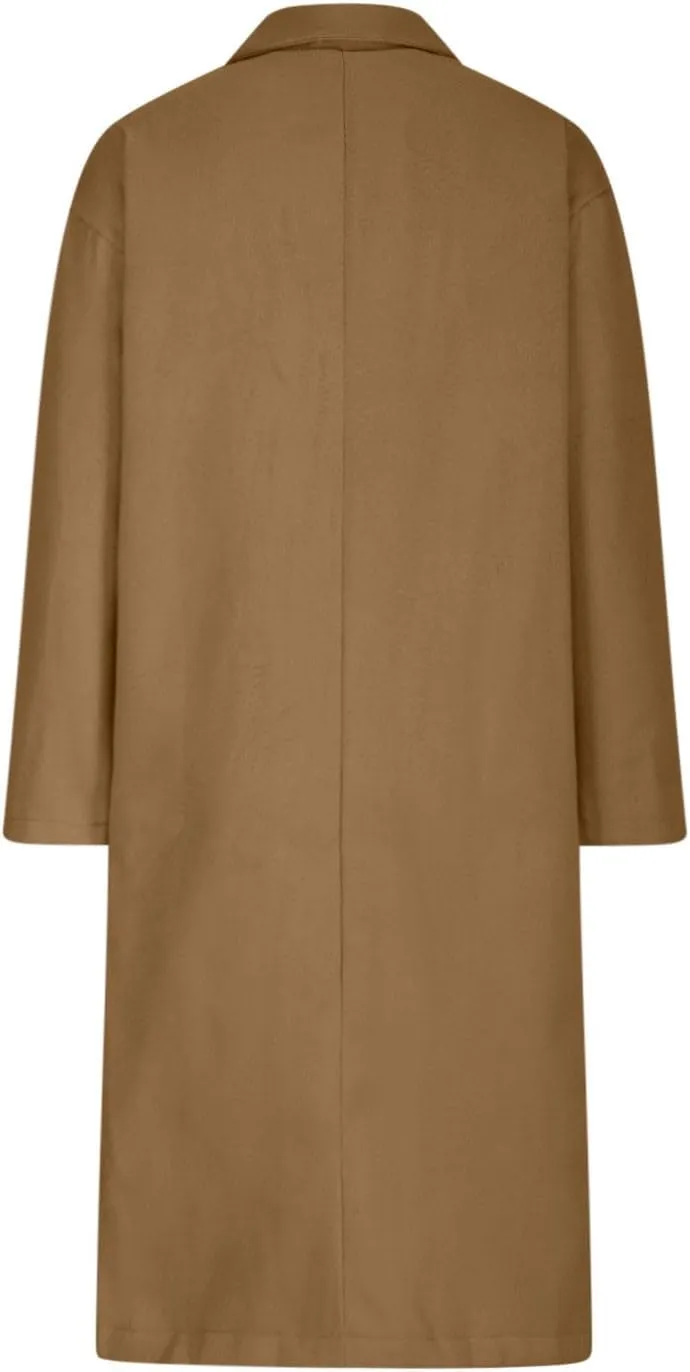 Wool Trench Coat for Women Oversized Notched Collar Single Breast Trench Coat Thicken Warm Winter Pea Coat Jackets