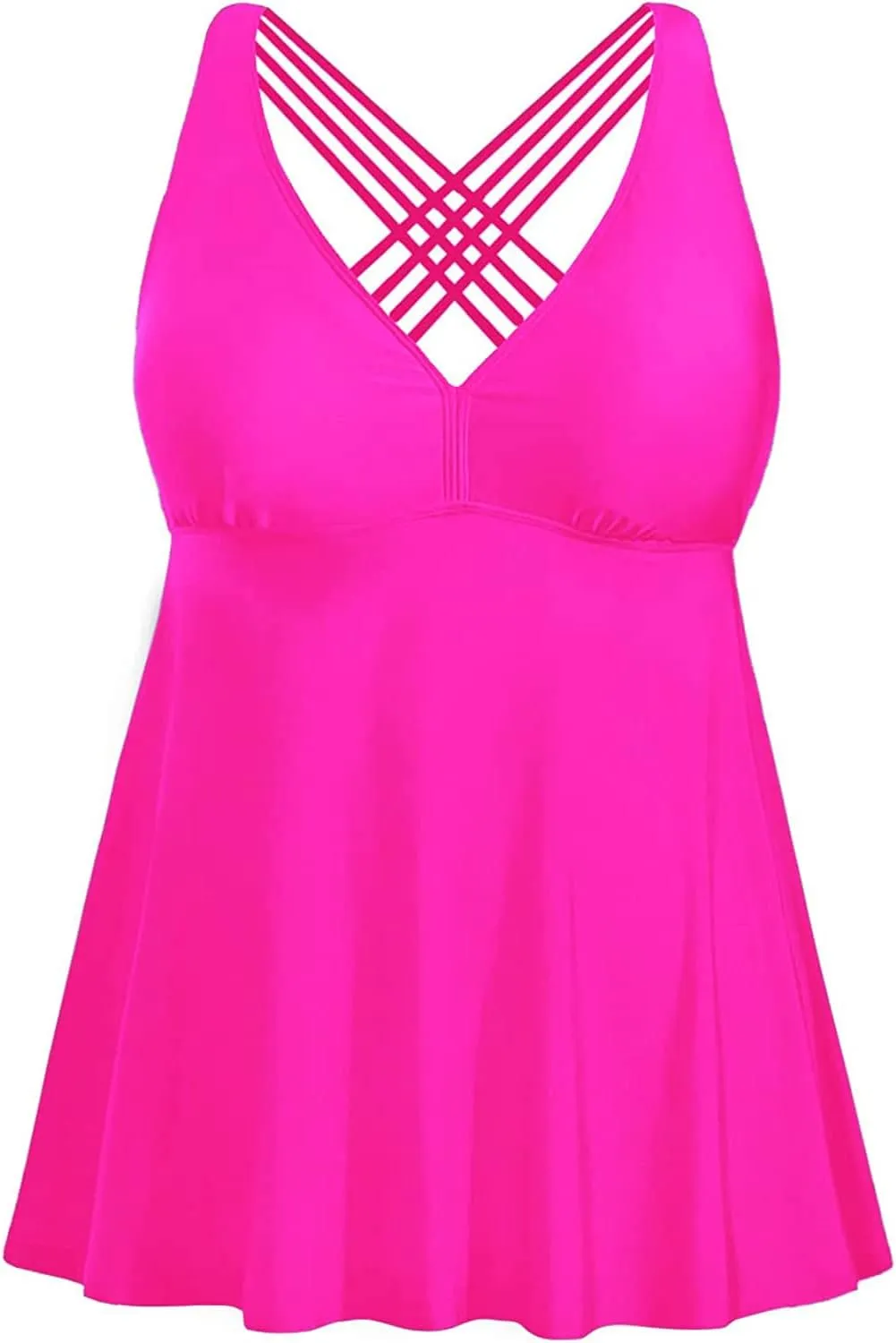 Yonique Plus Size Tankini Tops for Women No Bottom Flowy Bathing Suit Top V Neck Swim Top