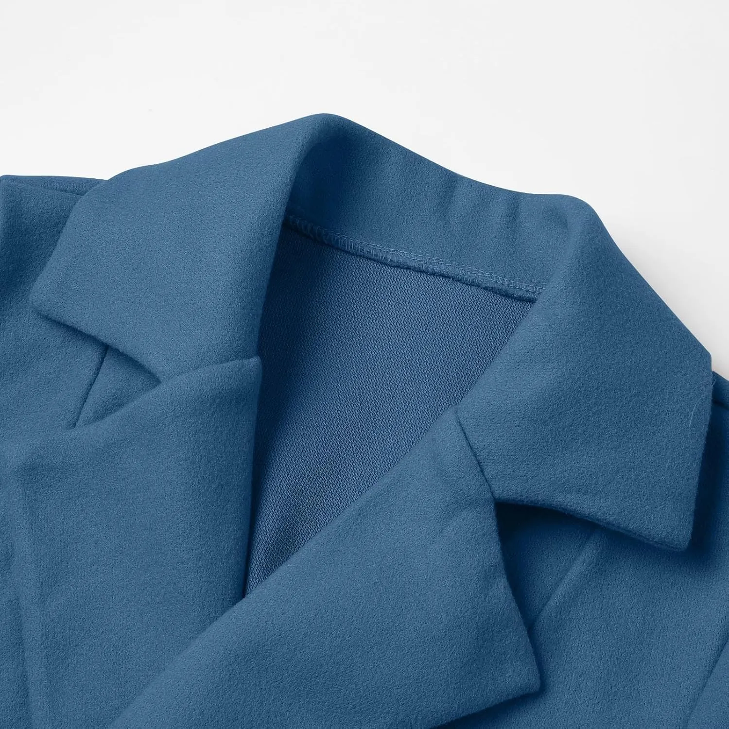 YRAETENM Long Wool Coats for Women Fall Winter Long Sleeve Notch Lapel Trench Coats Plus Size Casual Thick Belted Overcoat